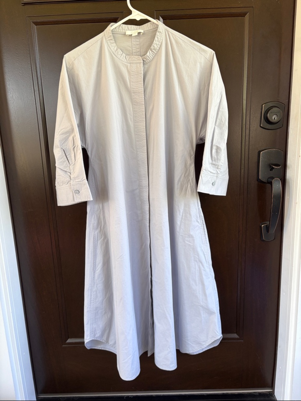 EUC COS Cotton button Front A-Line Dress Grey Size Medium - Picture 5 of 15